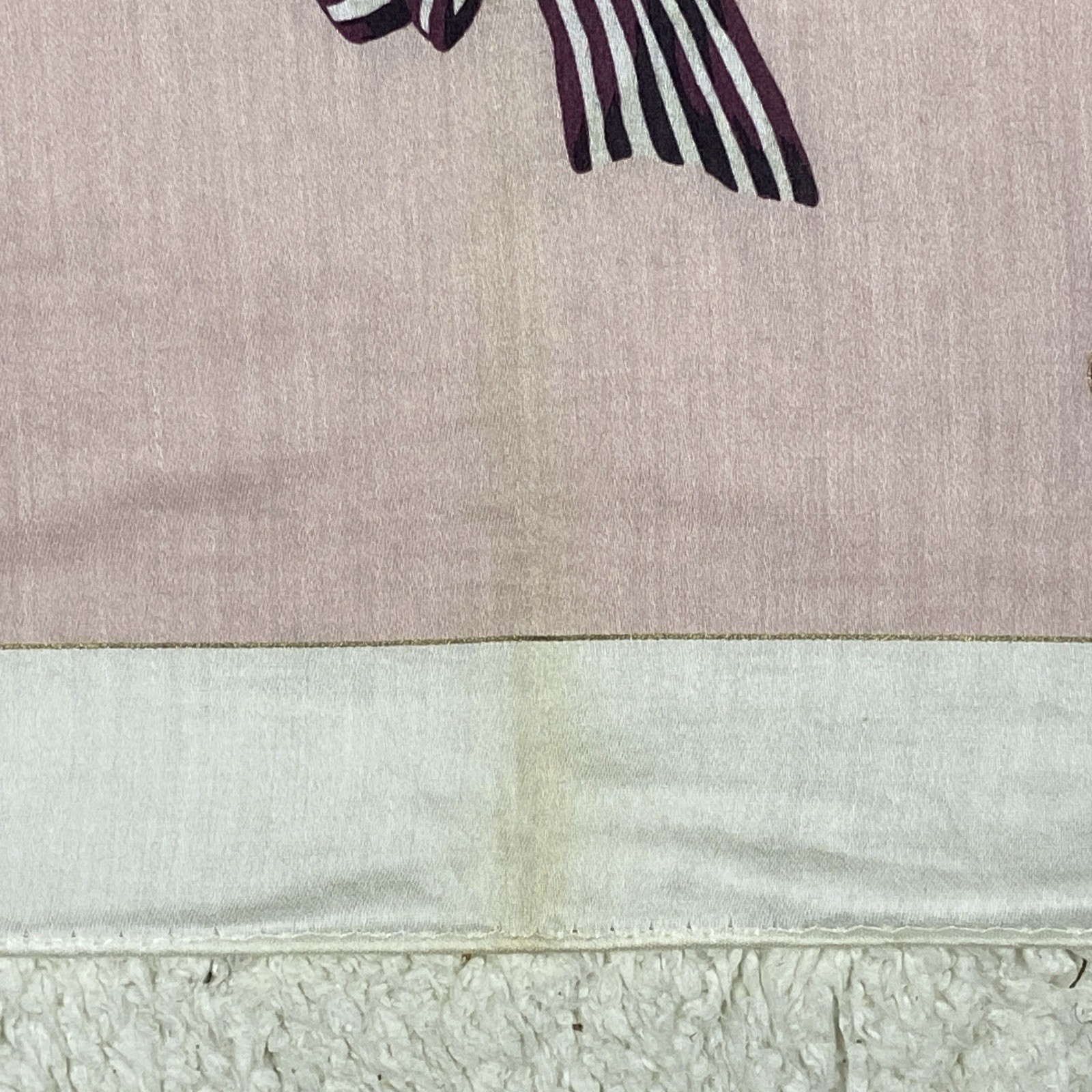 Nina Ricci Pocket Square Cotton Floral Bow Pink White 22”X22” Vintage
