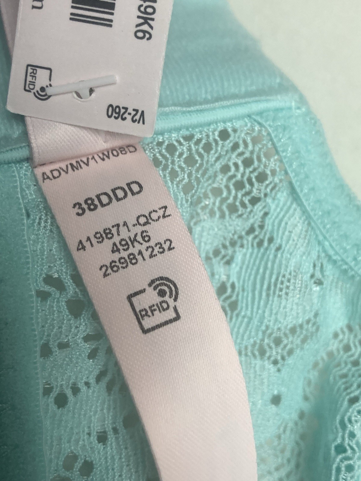 Victoria’s Secret Dream Angel Lightly Lined Bra Aqua Blue Size 38 DDD