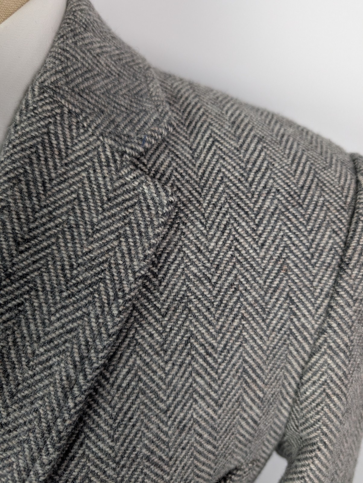 LL BEAN Signature Herringbone Tweed Dual Vent Wool Blend Sport Coat Sz 40