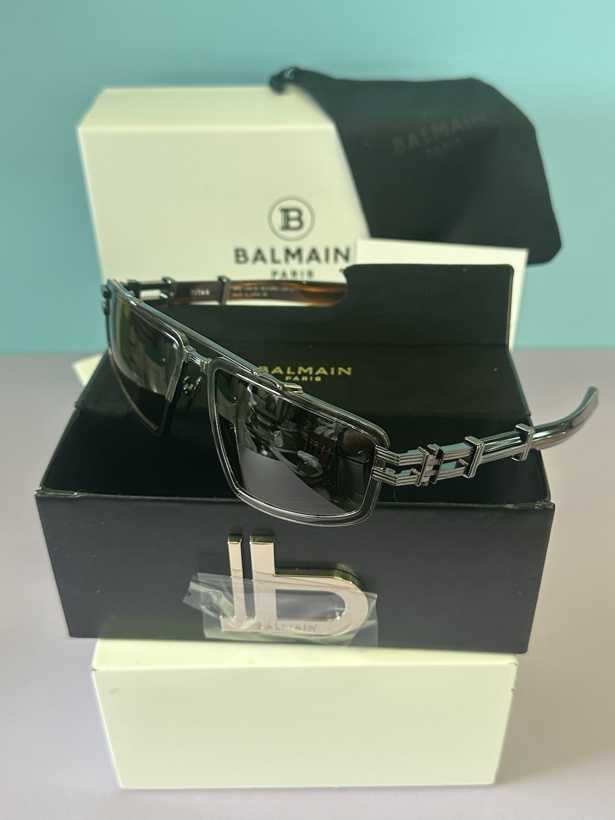 NEW BALMAIN by AKONI SUNGLASSES TITAN GUNMETAL BLACK BROWN BPS-139B-59 59 18 130