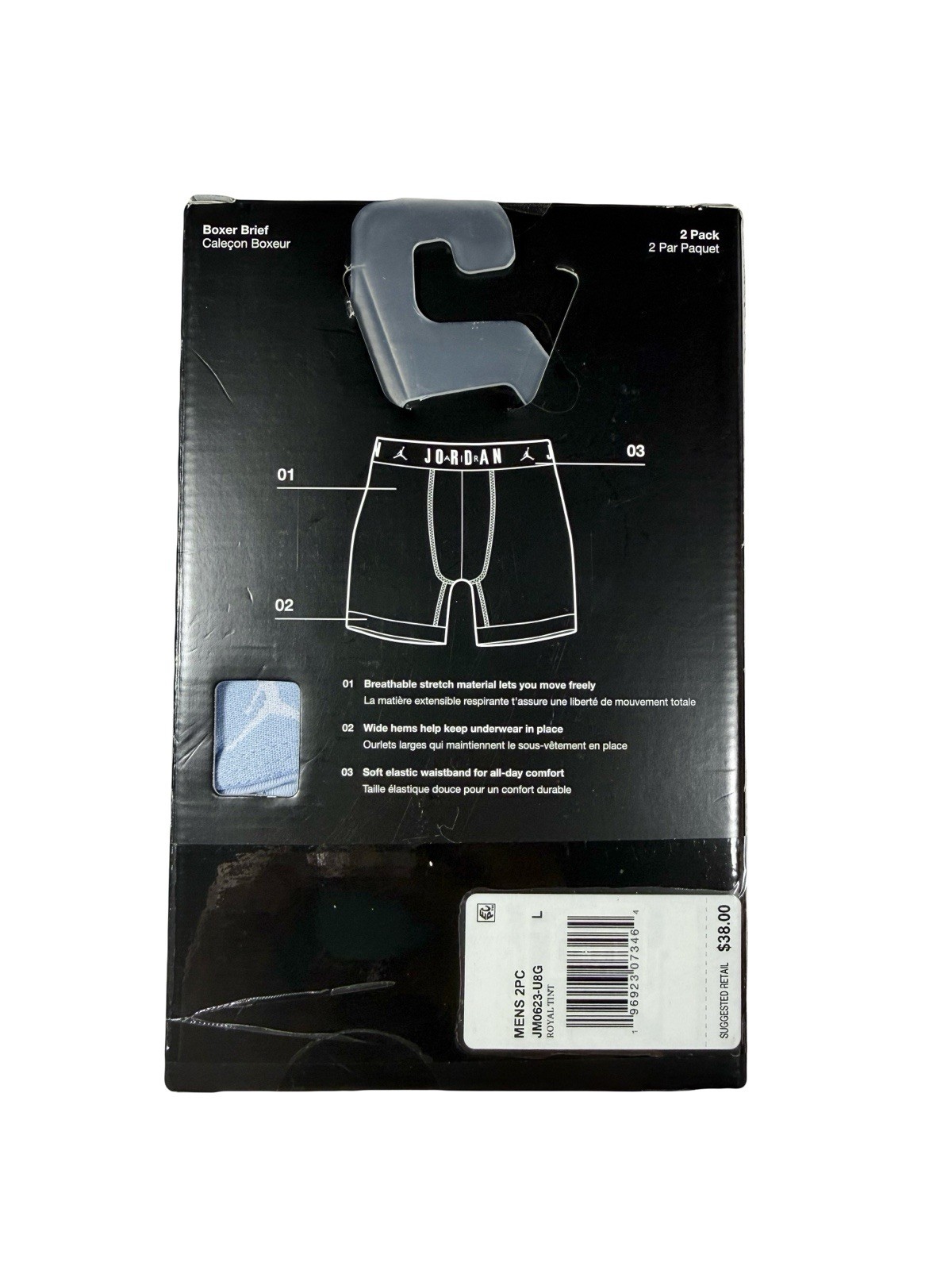 NWT. Jordan. 2 Pack. Flight Stretch Boxer Briefs. Royal Tint. MRSP. $38.00