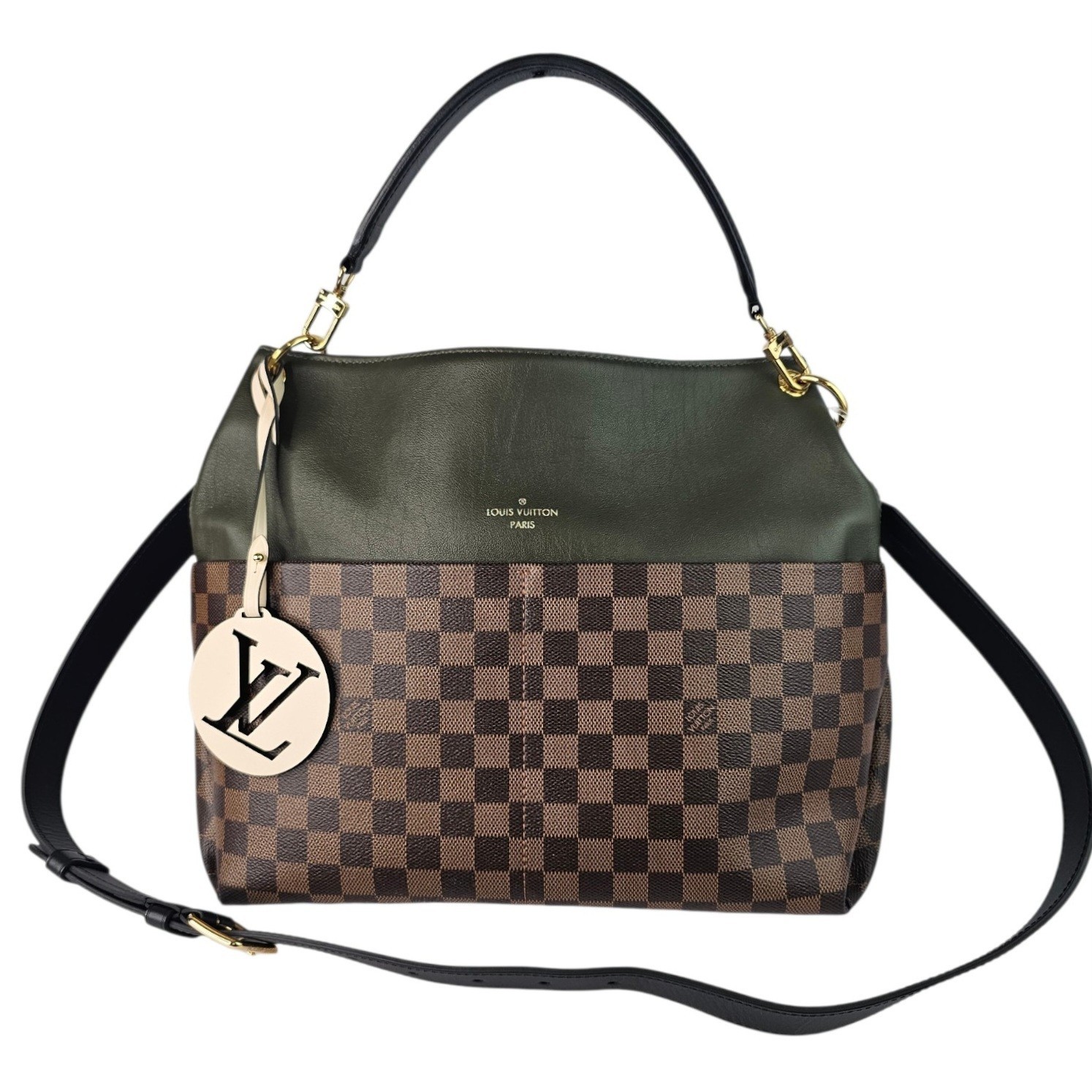 LOUIS VUITTON Damier Ebene a Calfskin Maida Shoulder Hobo Bag 2 Way Tote ARTSY