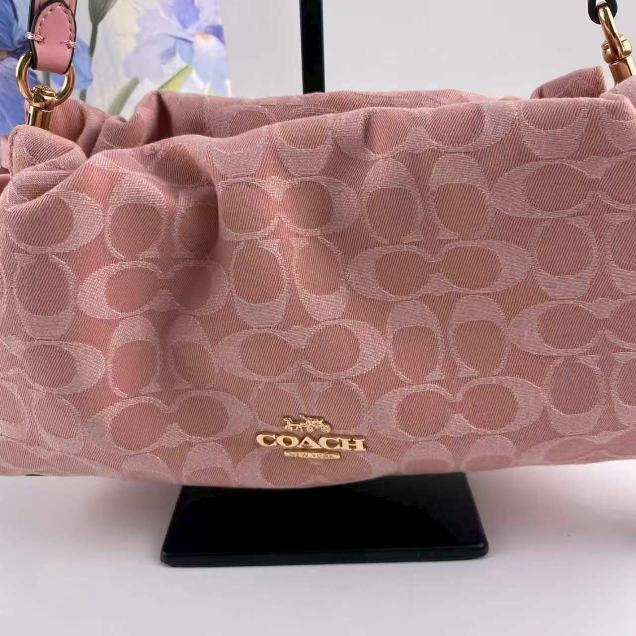 Coach CER68 Faye Shoulder Bag Light Pink Signature Denim Outlet 2WAY Japan