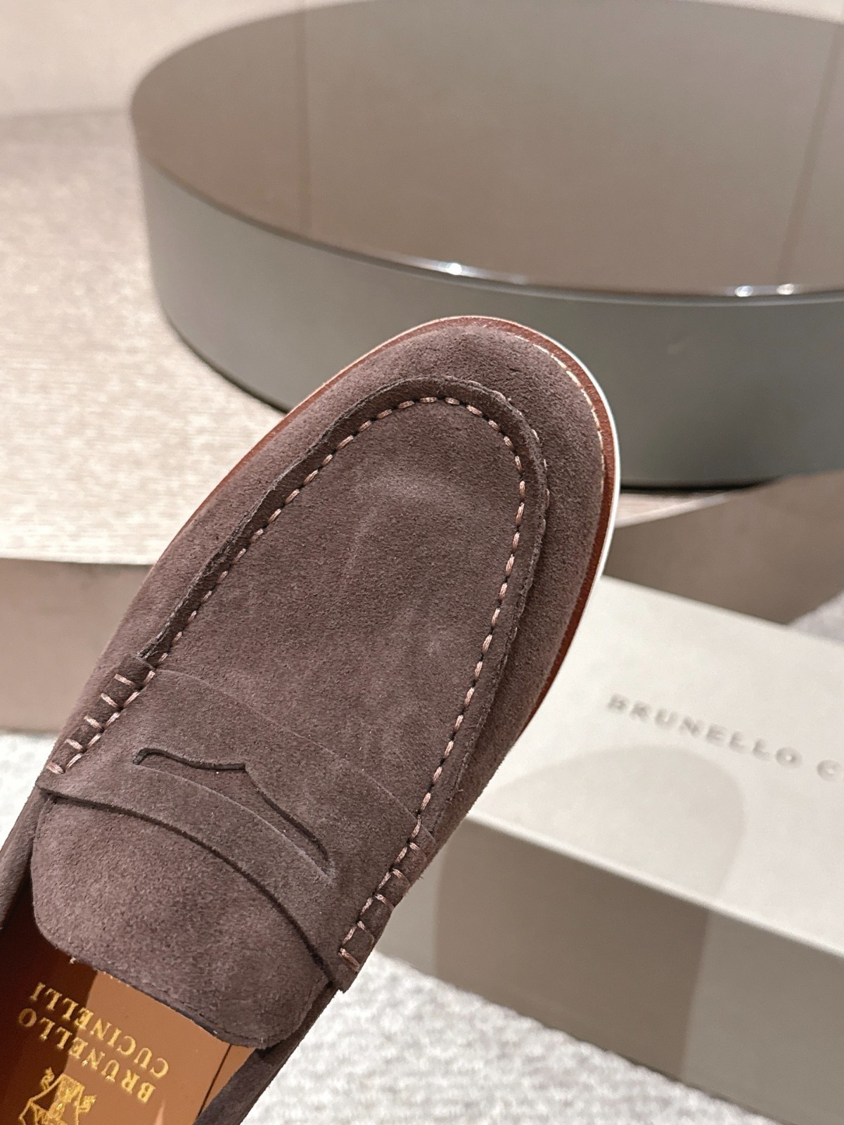 Brunello Cucinelli Style Loafers – Suede Slip-On Casual Shoes Size 43