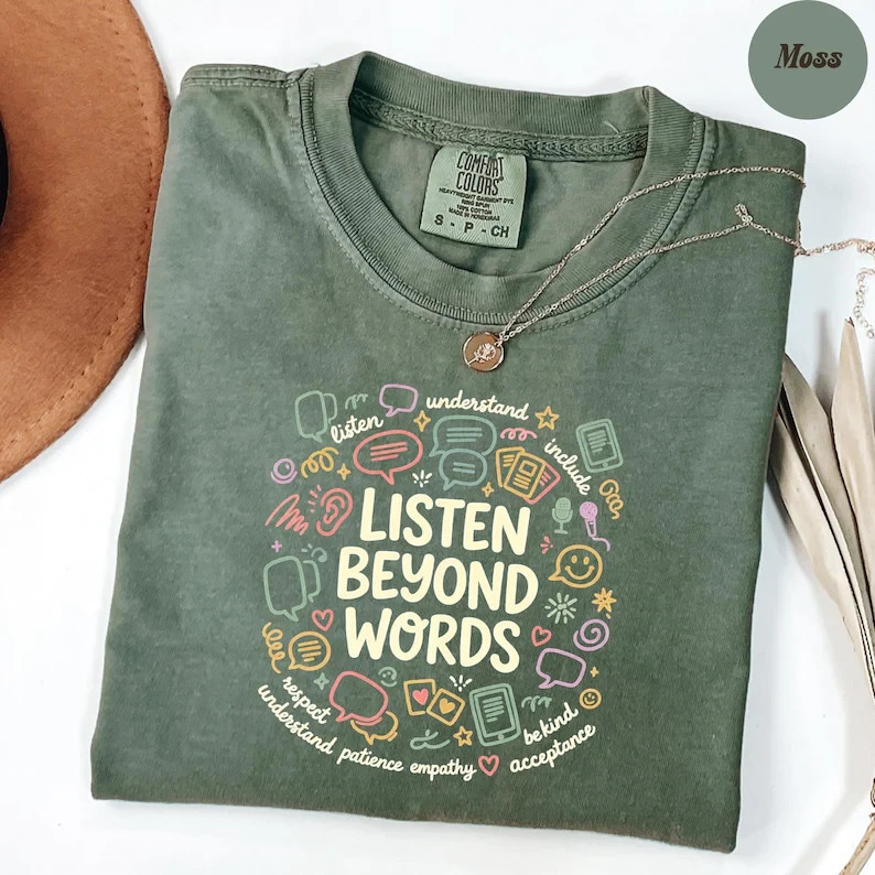 Listen Beyond Words Empathy Autism Awareness Vintage 90s Graphic T-Shirt