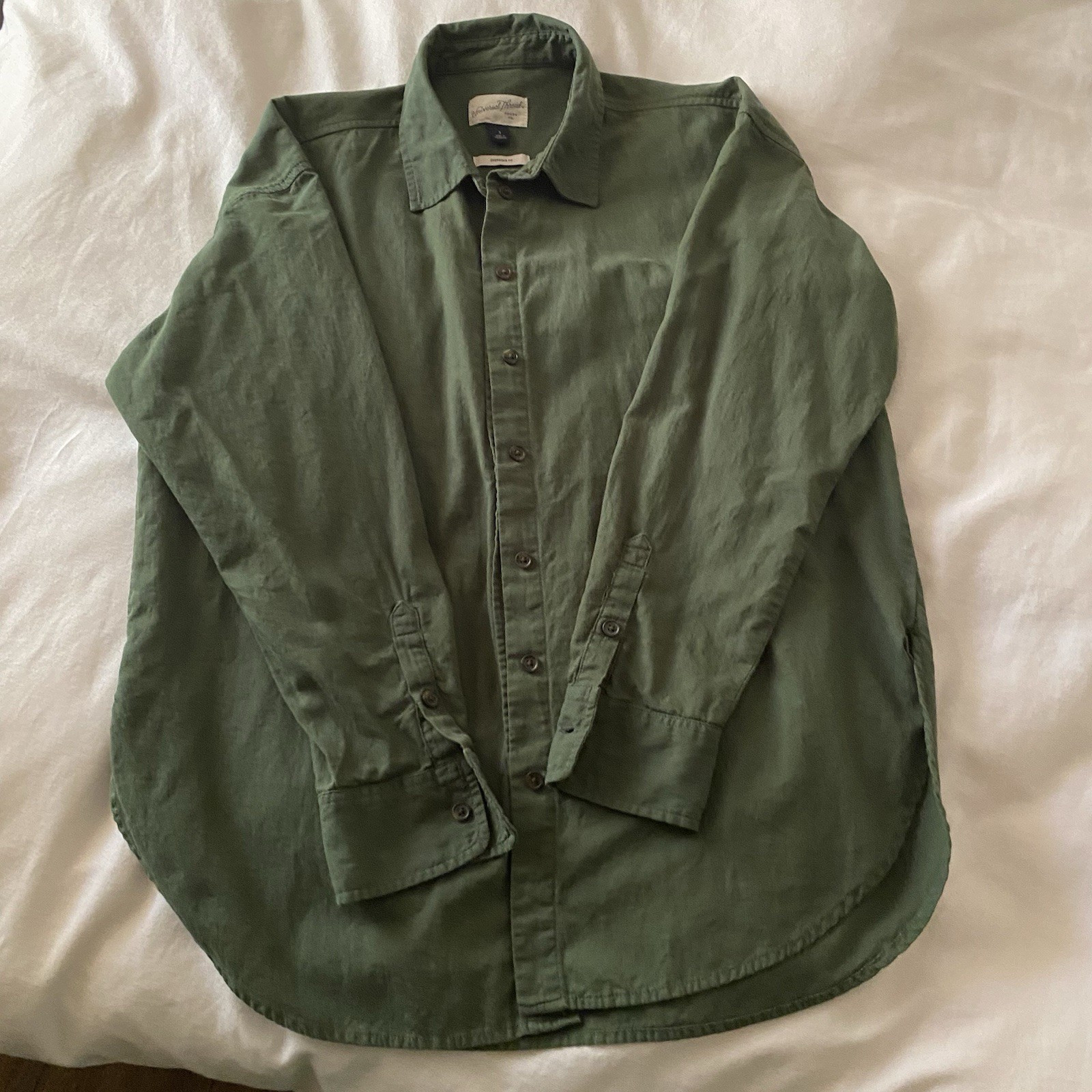 Universal Thread 100% Cotton Button Down Women’s Oversize Fit Olive Green S