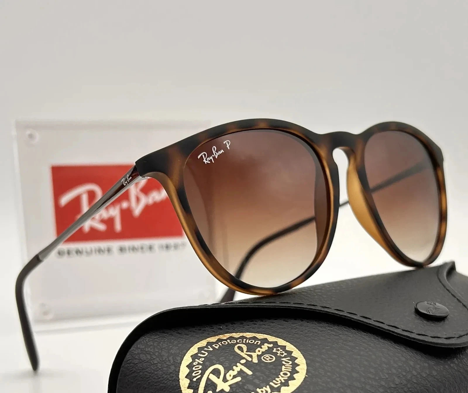 Ray-Ban Erika Polarized Sunglasses RB4171 710/T5 54-18 Brown Light Havana