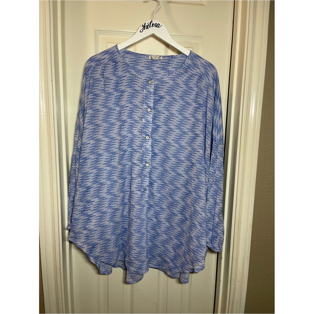 Intimately Free People Blooms For You Sleep Shirt | Blue & White | M