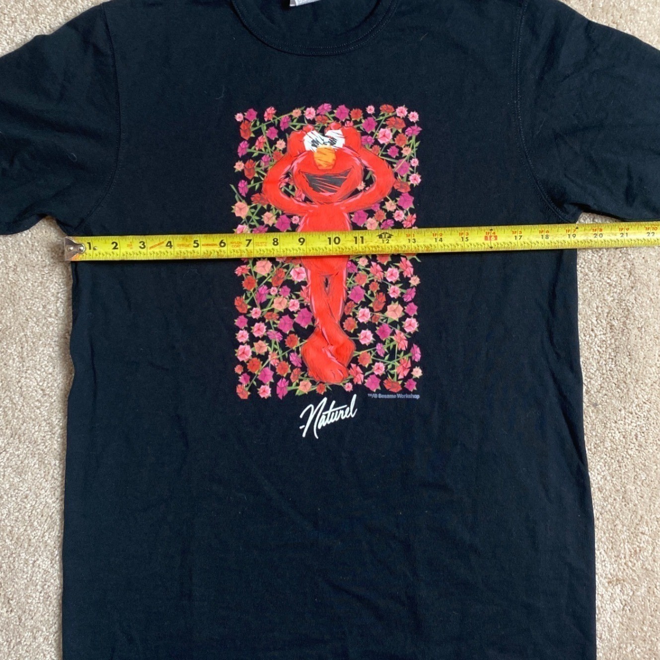 Champion Naturel Elmo Sesame Street Graphic T-Shirt Mens Medium Black Cotton