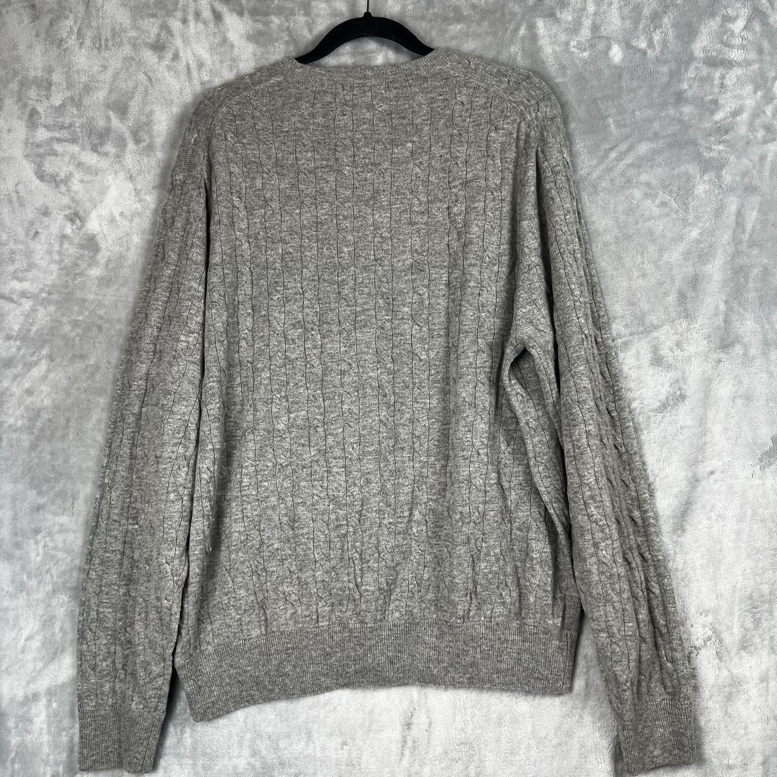 Peter Miller Sweater Luxe Blend 90% Wool 10% Cashmere XL Crewneck Cable Knit