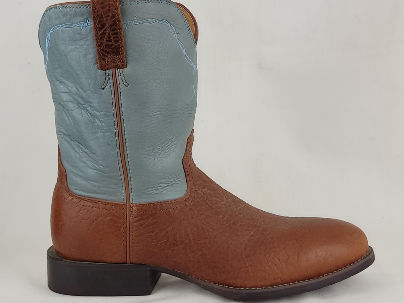 TWISTED X Brown Bullhide Blue Leather Western Cowboy Boots Mens 9.5 B (Narrow)