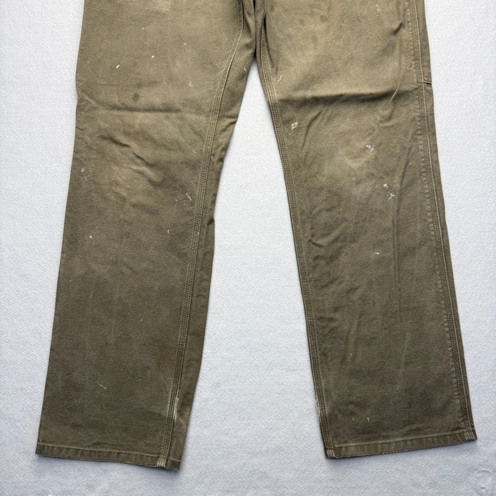 Carhartt Relaxed Fit Carpenter Pants Mens 31×32 Brown Distressed Canvas Workwear