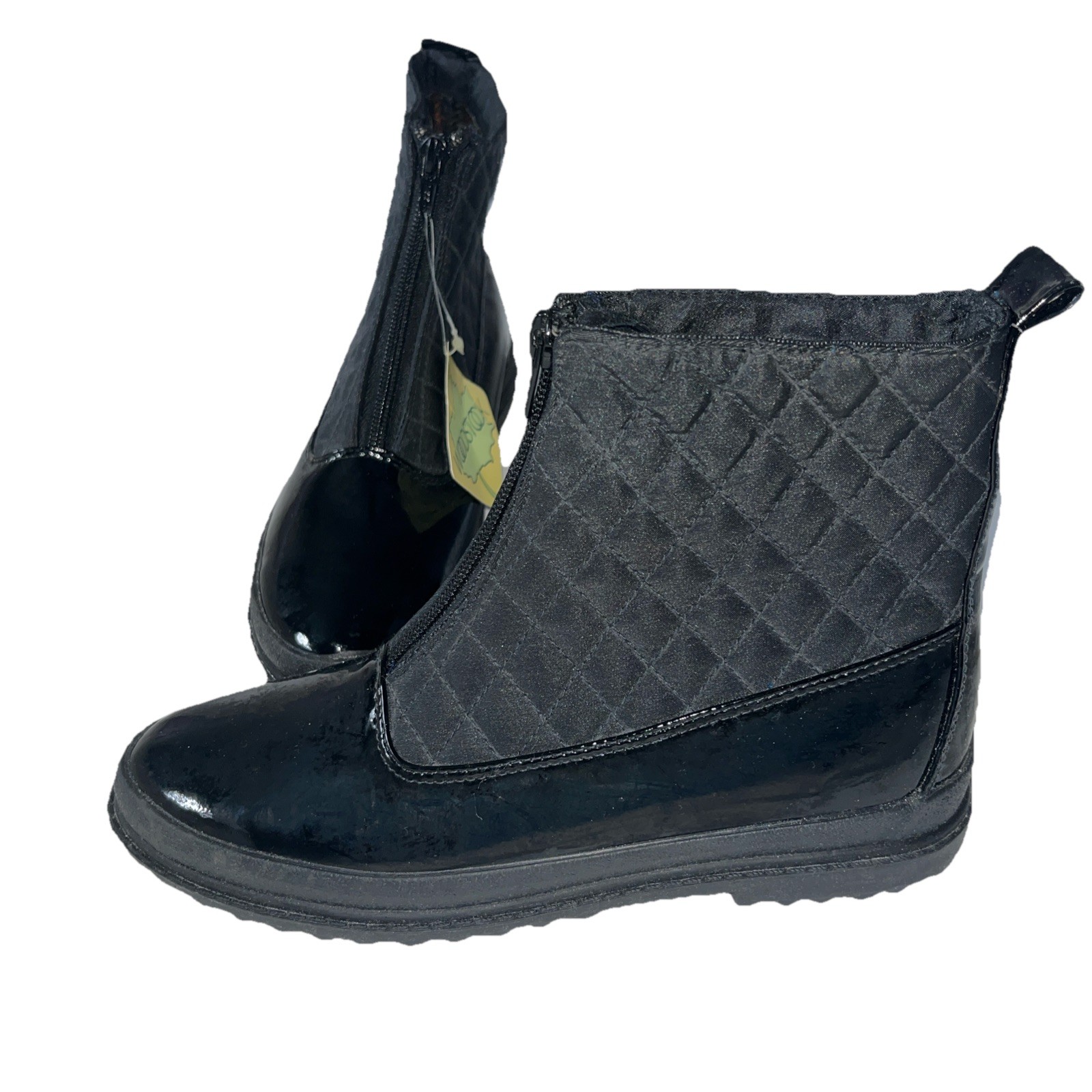 NEW Woodstock Waterproof Black Front-Zip Man made Materials Rain Winter Boot US7