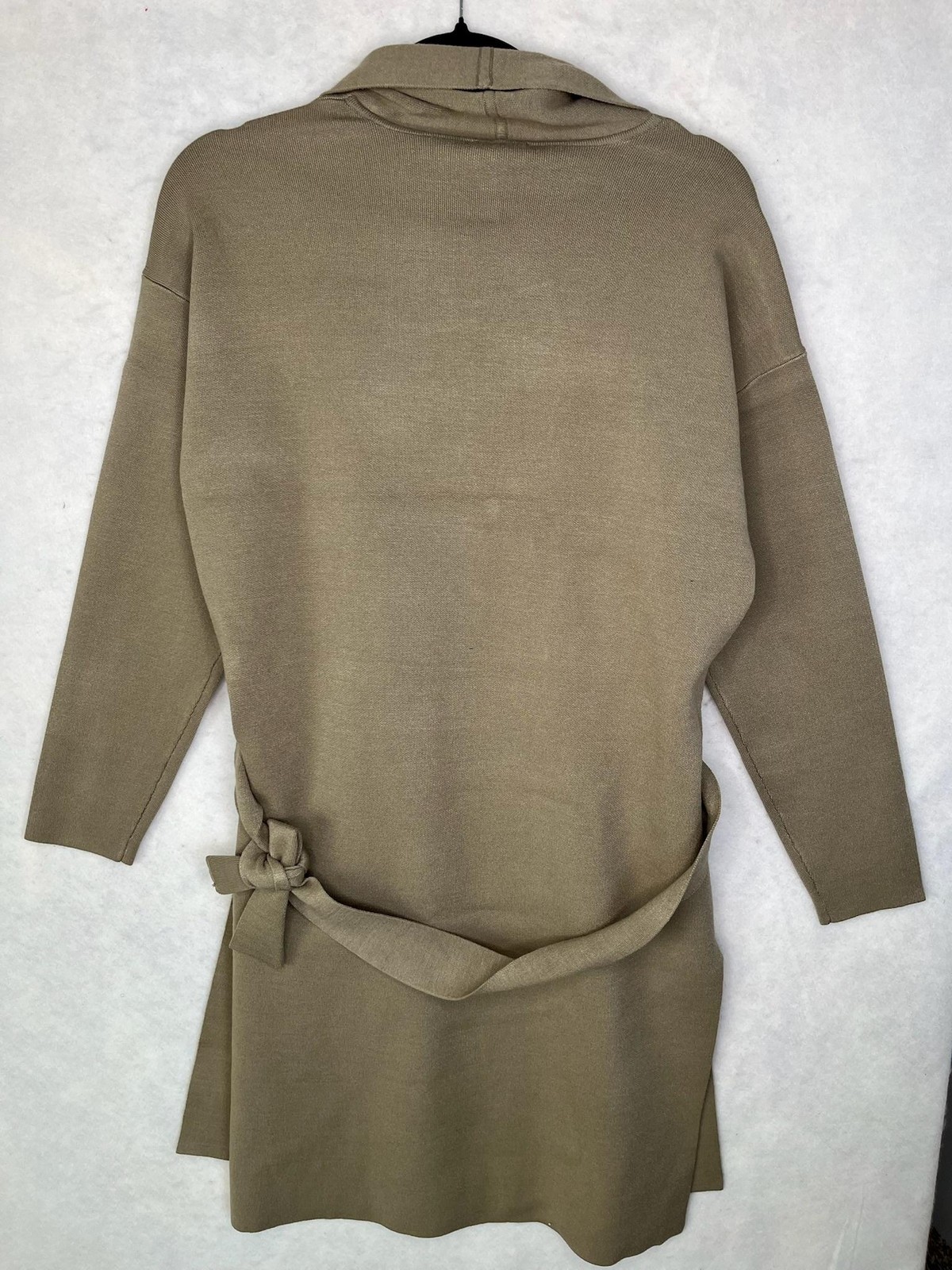 Splendid x Cella Jane Cardigan Womens Small Taupe Belted Wrap Coatigan RSS5730
