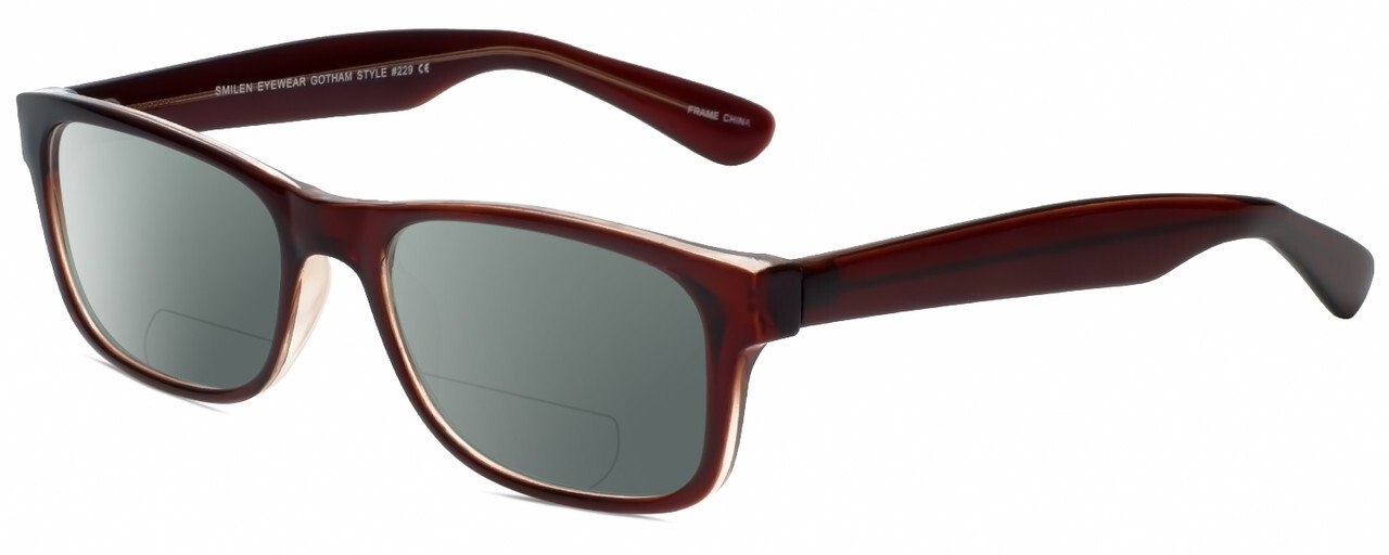 Gotham Style 229 Men Designer Polarized BIFOCAL Reading Sunglasses in Brown 60mm