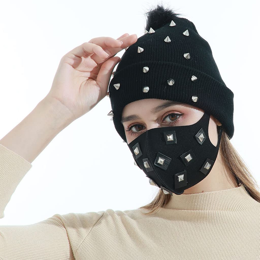 EINCORN Punk Knitted Hat Black as the picture shows, As Picture Shows