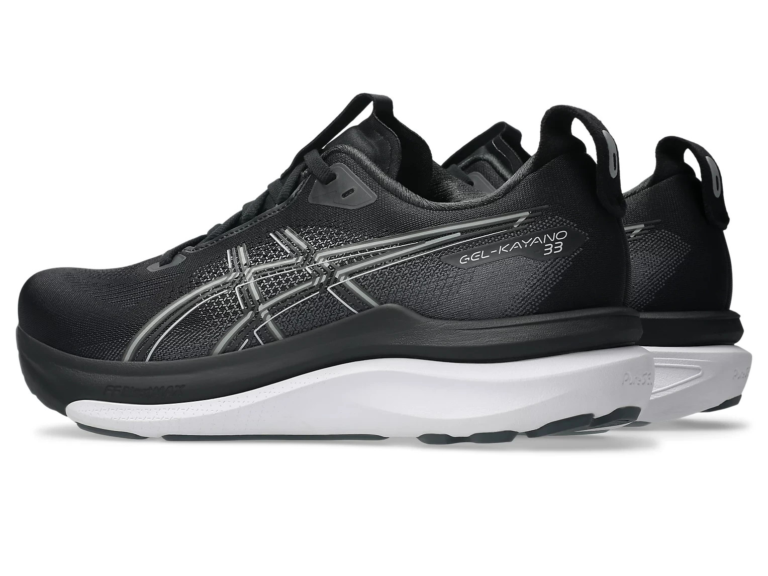 ASICS GEL-KAYANO 33 1011C167 002 Black White Running Shoes