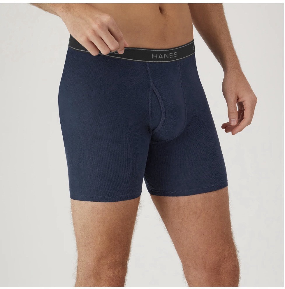 10-Pack HANES Men’s L Boxer Briefs Tagless Comfort Flex Waistband Solid Colors