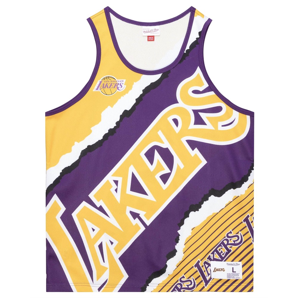 Mitchell & Ness La Lakers Jumbotron 2 Sublimated Crew Neck Tank Top Mens Purple,