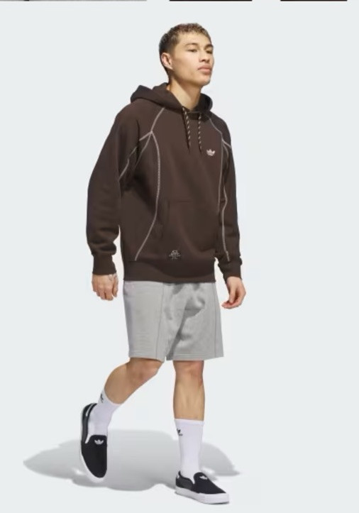 adidas Shmoofoil Featherweight Hoodie (Gender Neutral) Sz M Brown White JC7637