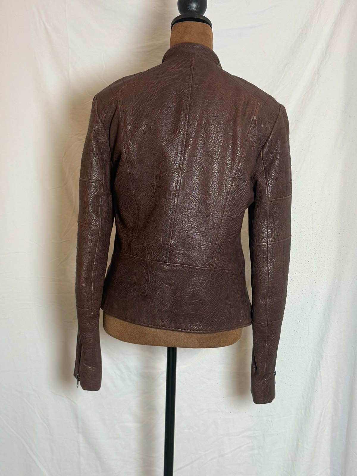 Theory Macha Juno Brown Lamb Leather Moto Jacket | Women’s Medium