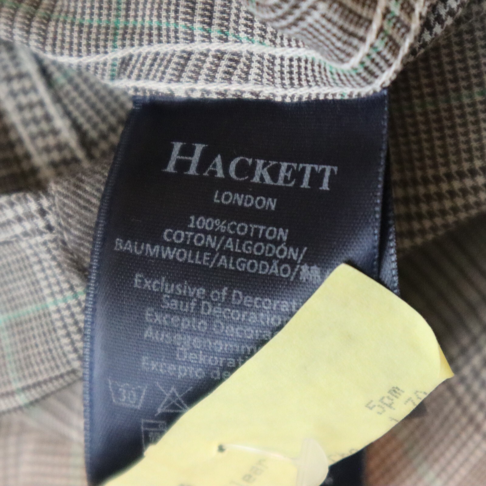 Hackett Mayfair London Button Shirt Mens Medium Gray Plaid Slim Fit Casual GUC