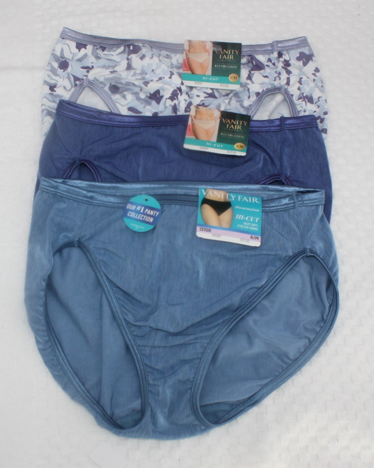 NWT set /3 VANITY FAIR ILLUMINATION HI CUT 13108 URBAN FUTURE BLUE STREET 6/M