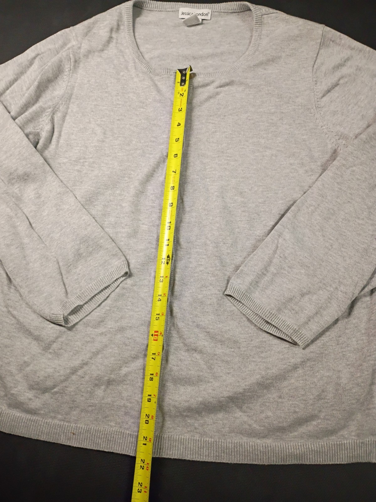 Jessica London Button-up Sweatshirt Women’s Plus Size 18/20 Gray