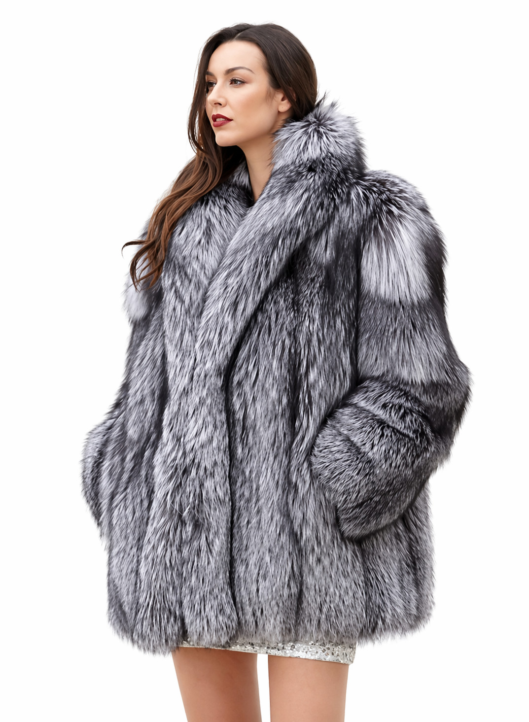 Authentic Fur Womens Coat Luxury Winter Jacket Warm Thick Soft Stroller Style