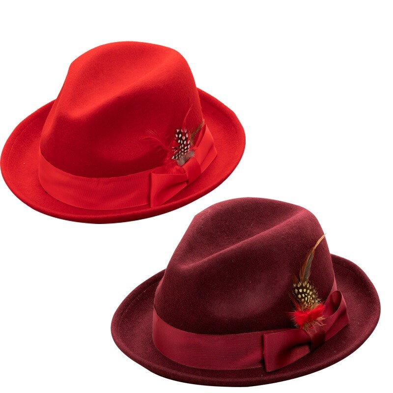 New Men ‘s 100% Wool Fedora Trilby Hat Style LH-1 Size S M L XL