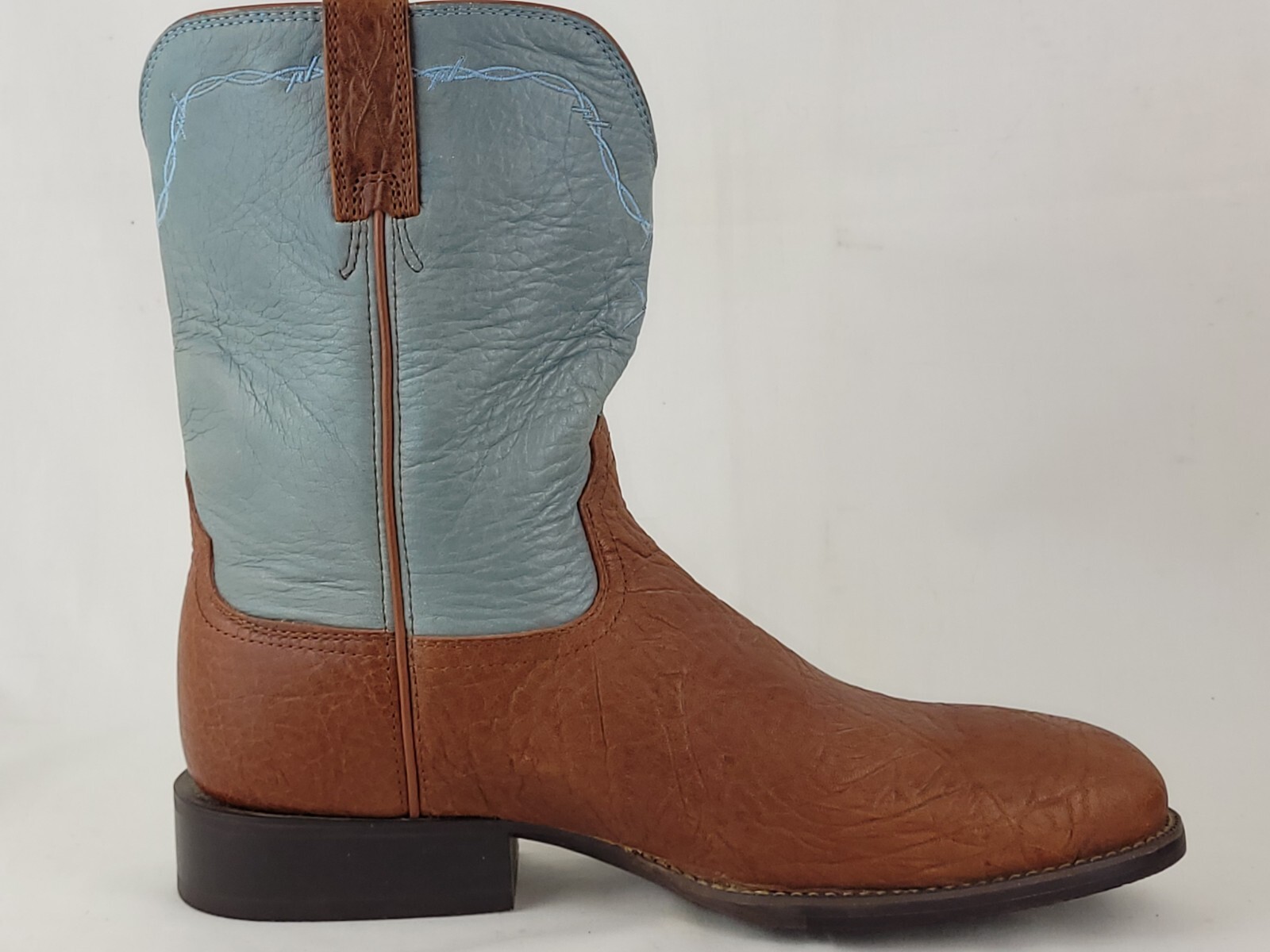 TWISTED X Brown Bullhide Blue Leather Western Cowboy Boots Mens 9.5 B (Narrow)