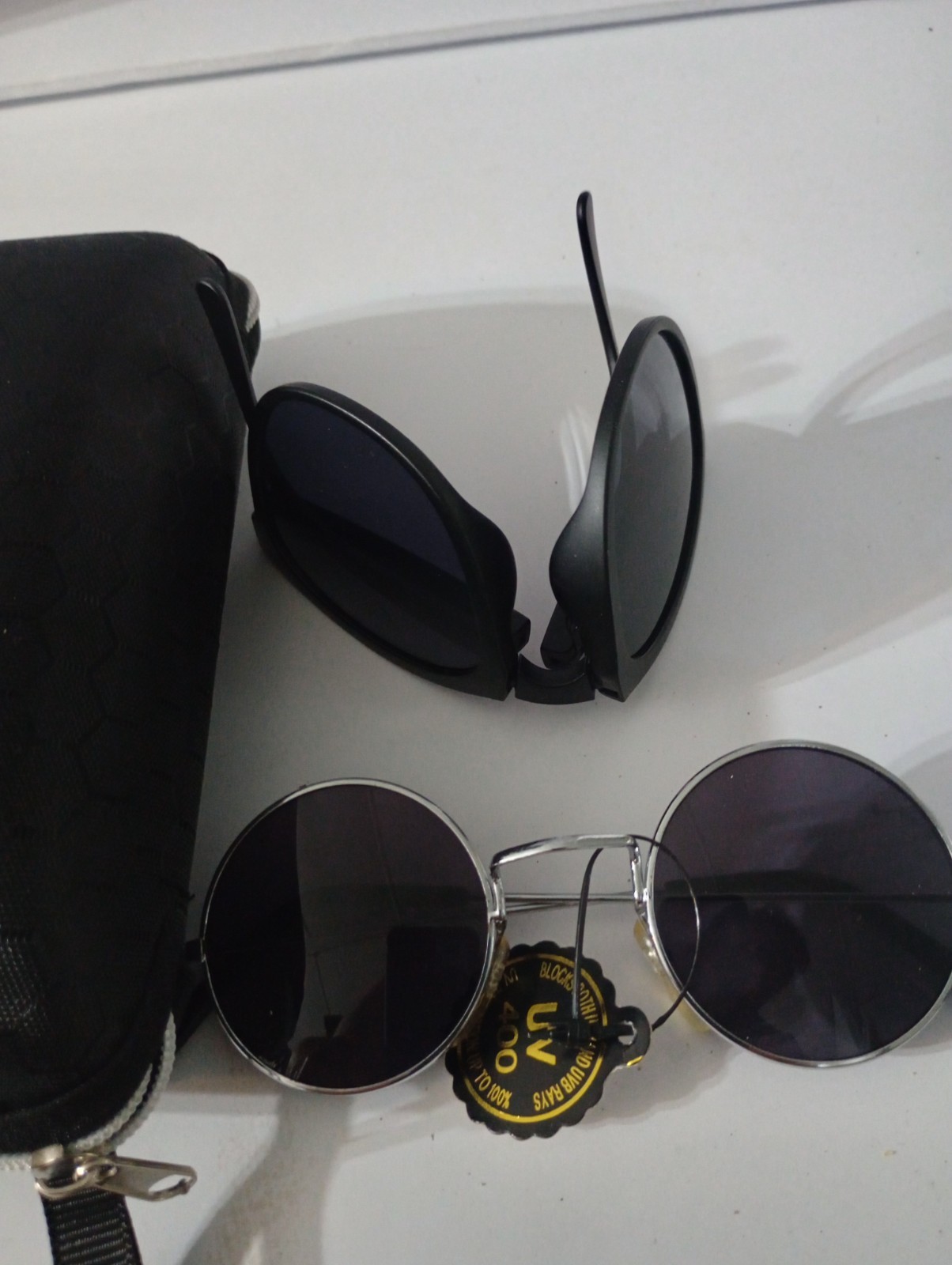 Unique , Vintage Style 2 sunglasses – Foldable and small round Design
