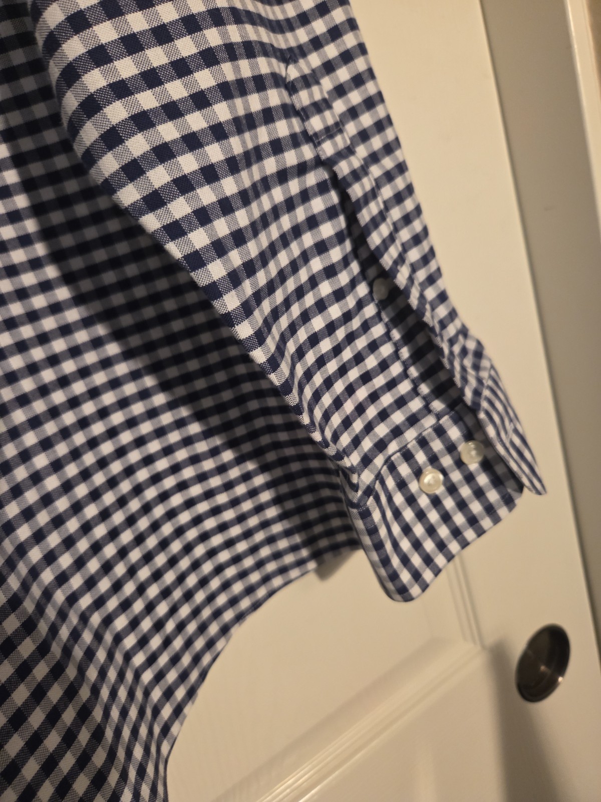 NWOT Brooks Brothers Gingham Button Down Mens XL Navy White Regent Fit Non-Iron