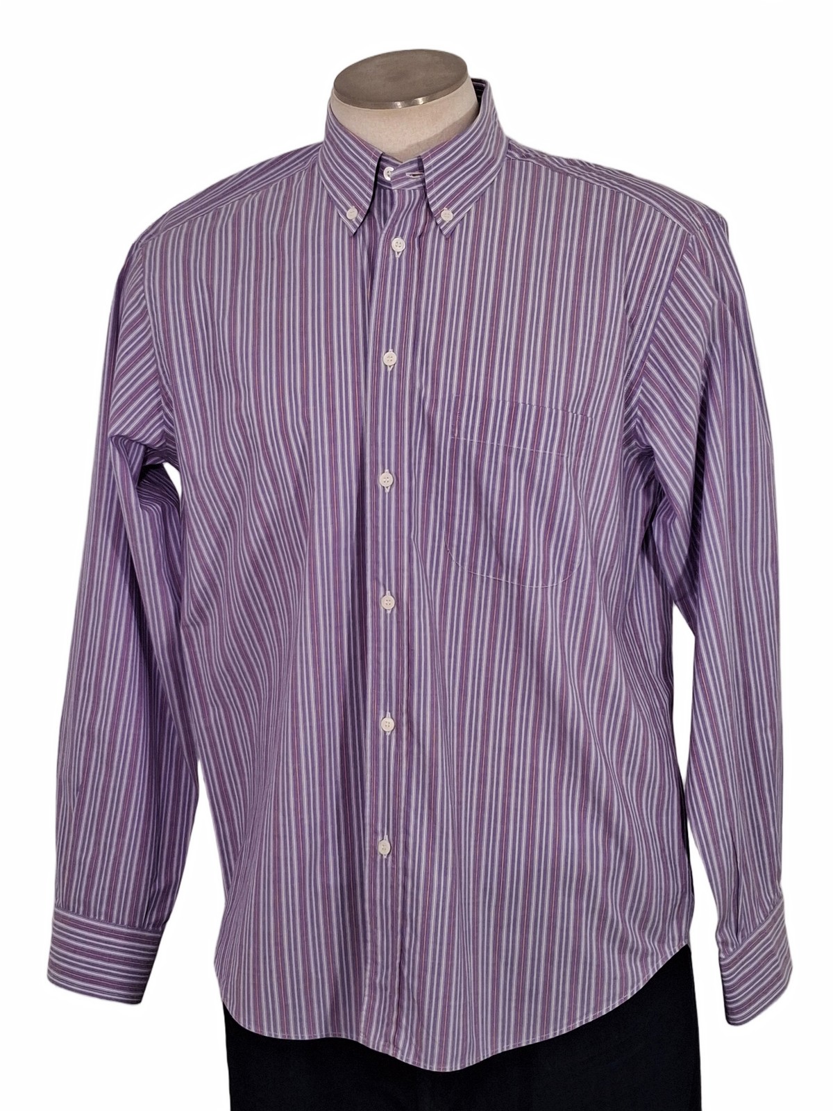 BRIONI for Neiman Marcus Lavender Striped Button Down Sport Shirt XL