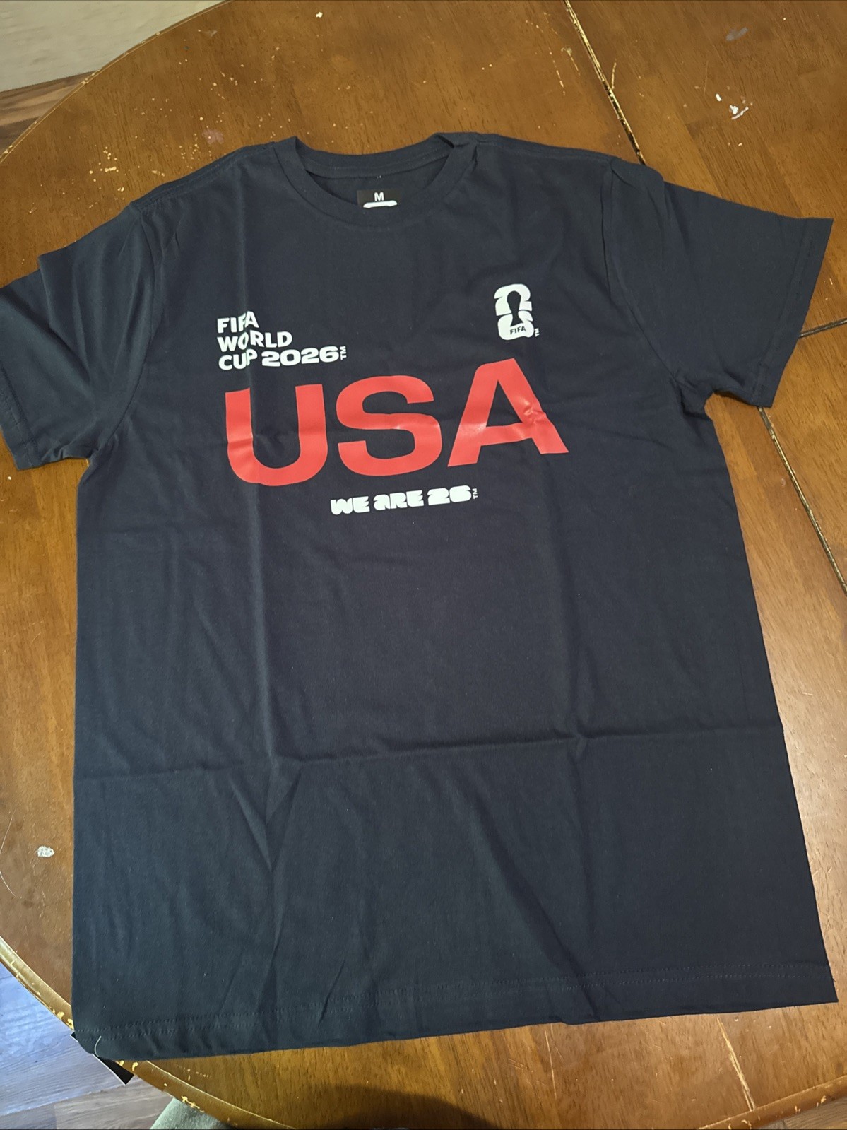 FIFA World Cup 2026 USA Official T-Shirt Mens S, M & L Navy Blue
