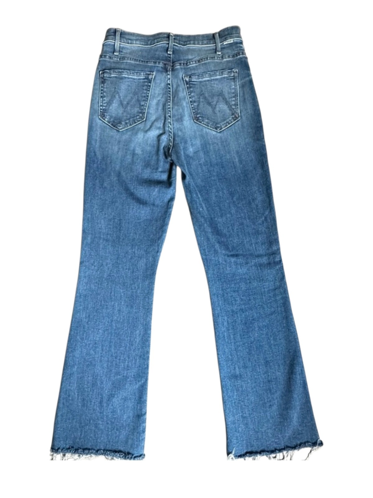 Mother Hustler Patch Pocket Ankle Fray Jeans in Healing Jar High Rise – 27