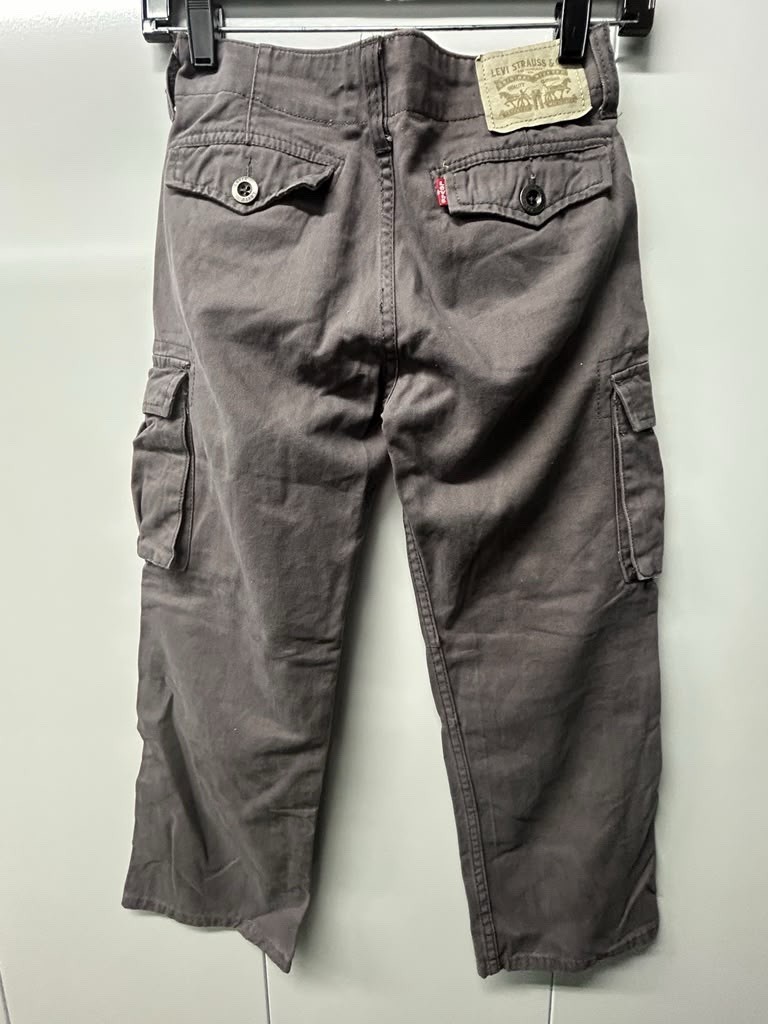 Levi’s Boys Cargo Pants Size 8 REG W24 L22 Grey Brown Twill Camo Waistband