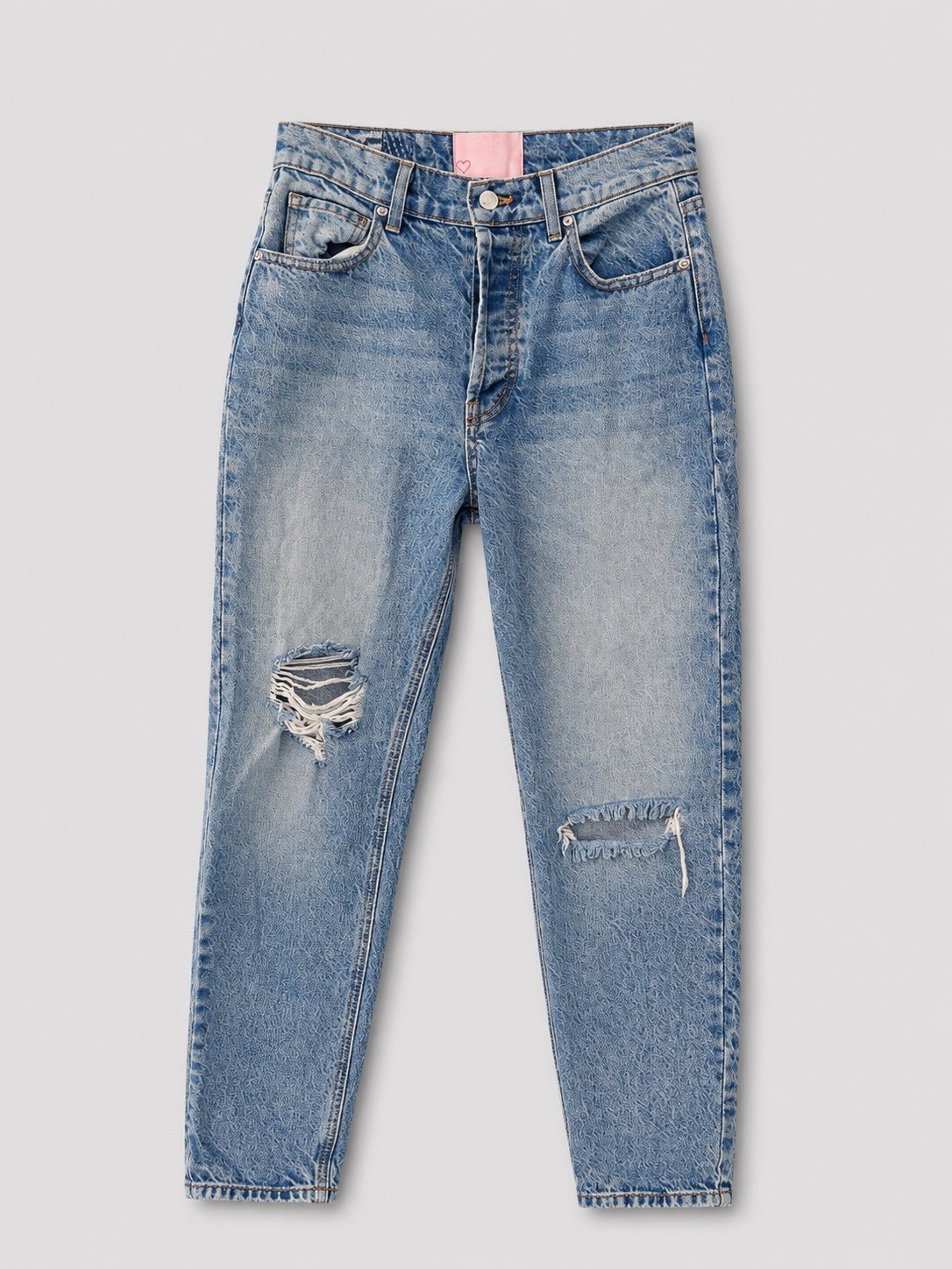 Revice Denim Womens 28 High Rise Mom Jeans Distressed Light Wash Made USA
