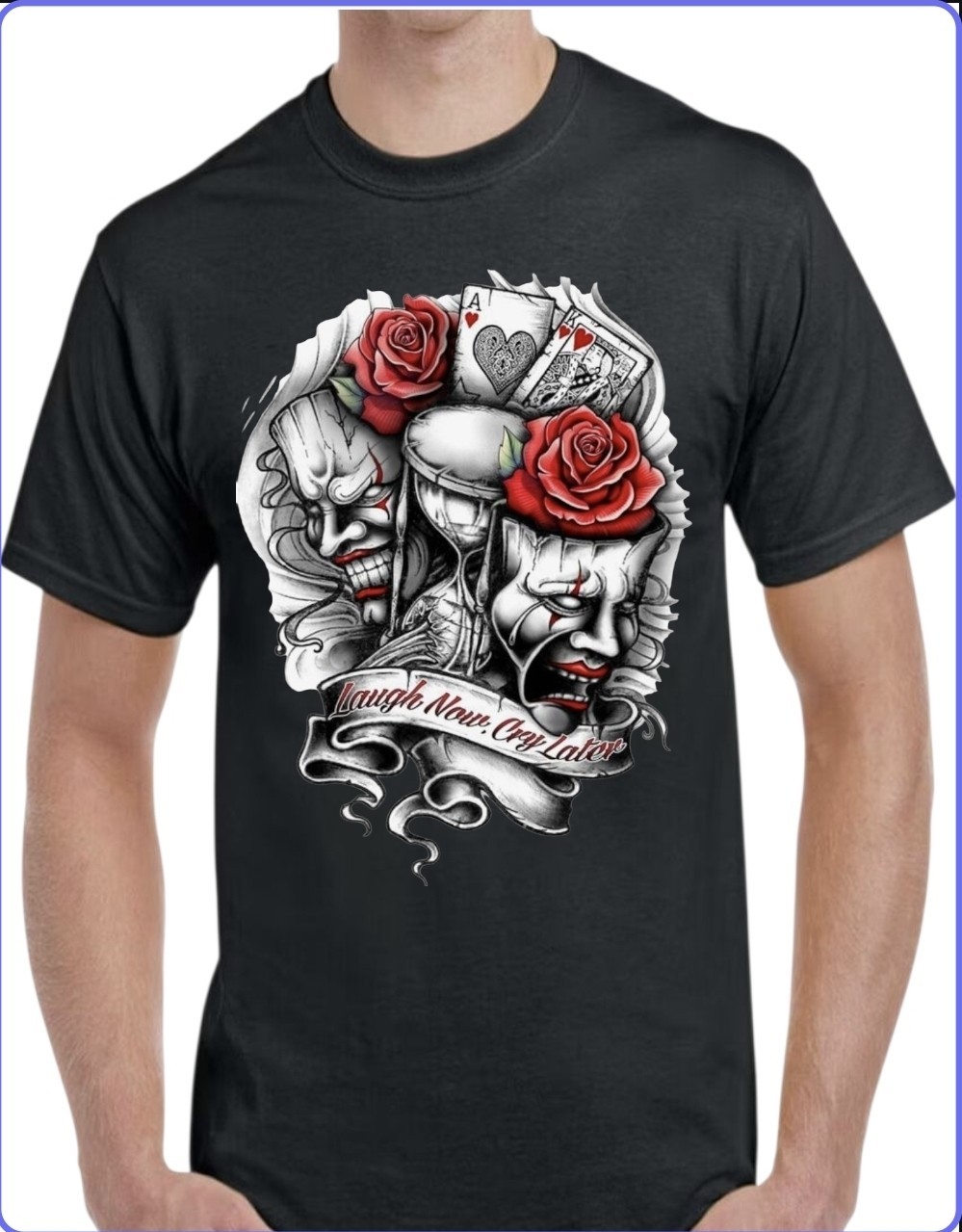 Laugh Now Cry Later Black Men’s T-Shirt Small To 3X-Large