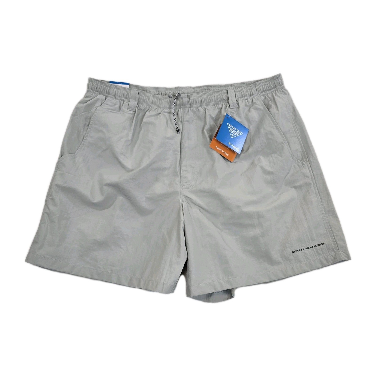 Columbia PFG Shorts Mens L Gray Backcast IV 6 In Inseam Swim Trunks Omni-Shade