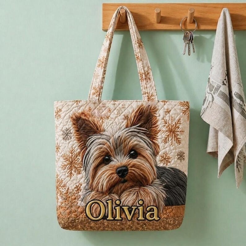 Yorkshire Terrier Tote Bag, Yorkie Dog Lover Gift, Yorkie Mom Bag, Cute Yorkshir