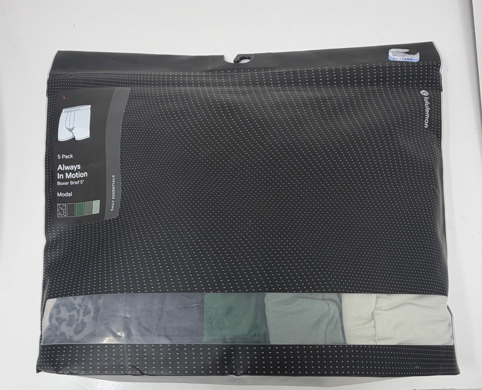 Lululemon Always In Motion Modal Boxer 5″ Long Men’s L 5 Pack Tan Gray Leopard