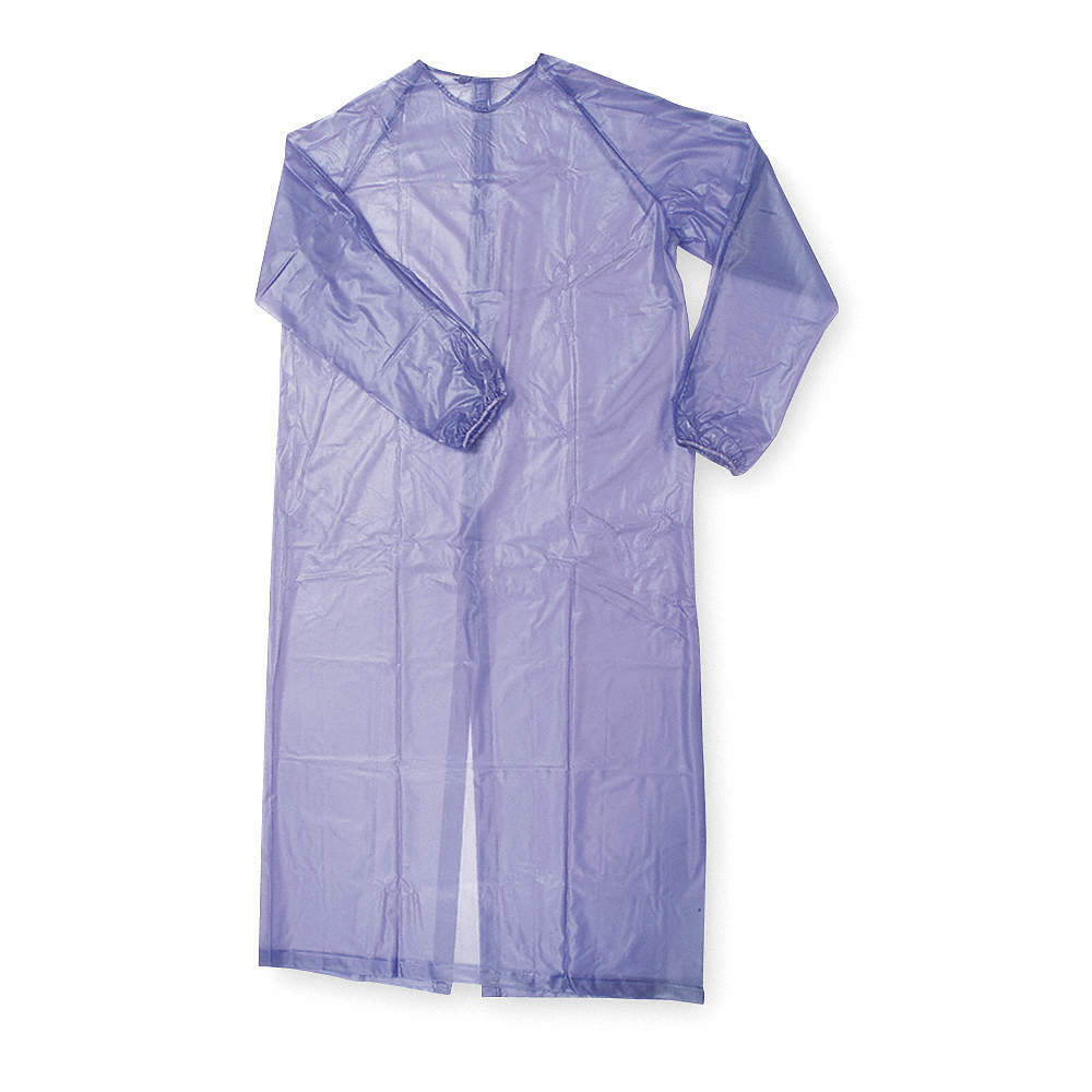 Hoodless Rain Coat Jacket HEAVY Blue Vinyl Material Sealed Seams 8 Mil Festival