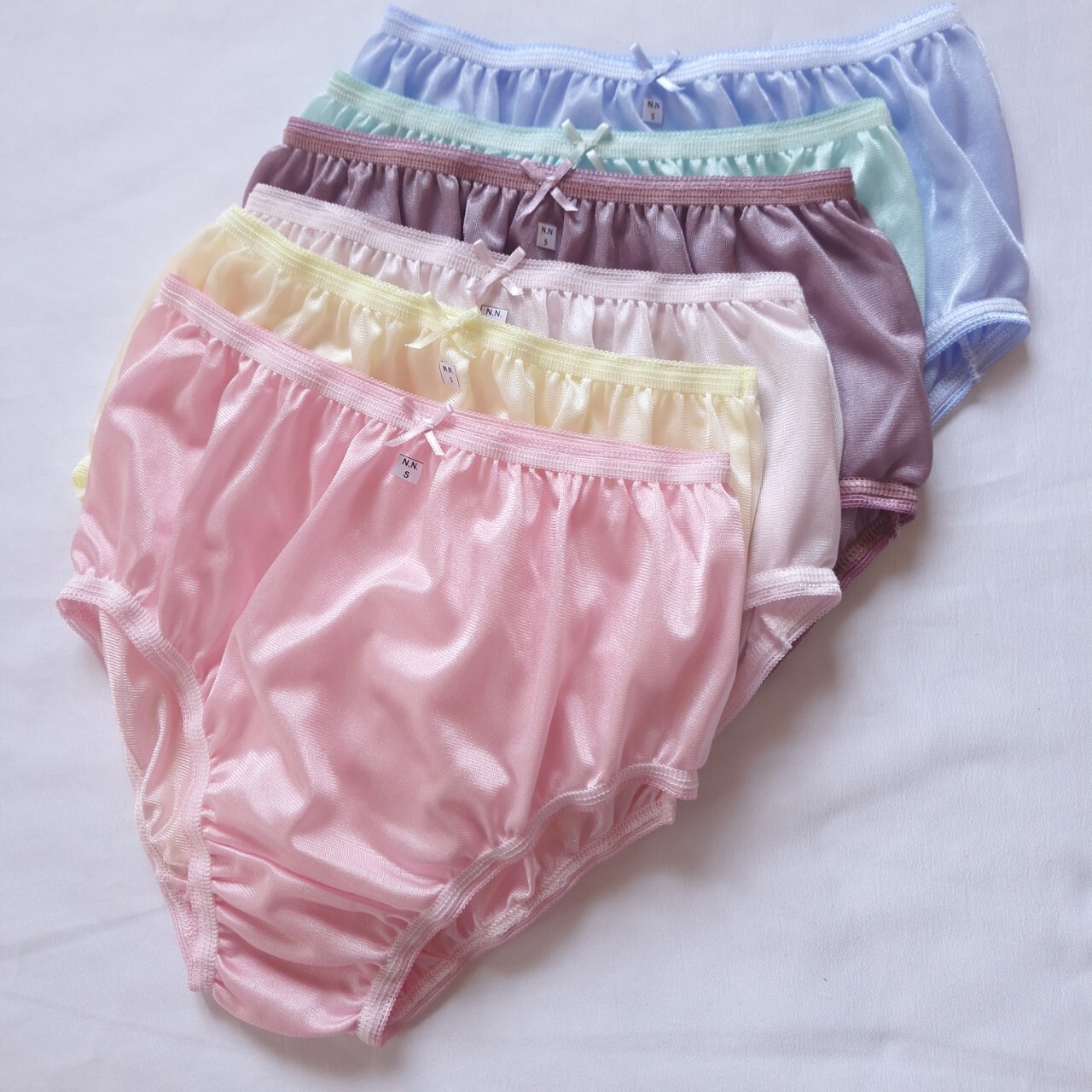 6 Underwear Women Nylon Panties Silky Light Soft Briefs High Waist 24″-28″Size S