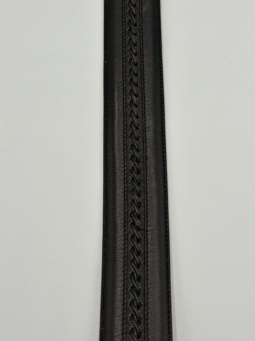 Mezlan M4929 Black Leather Braided Weave Center Dress Belt Size 44