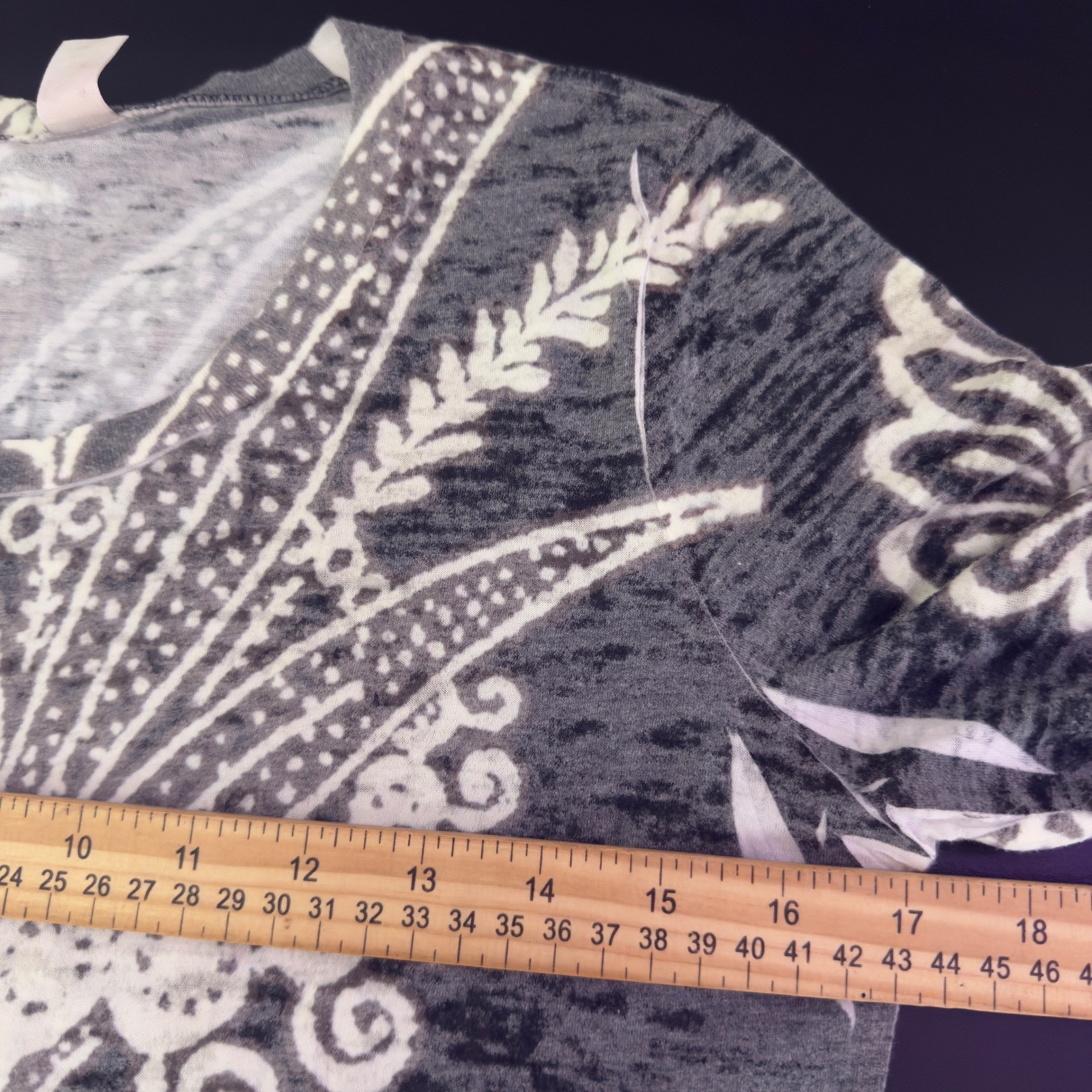 Sundance Before + Again Burnout Whimsigoth Top Size S Dark Floral Artsy
