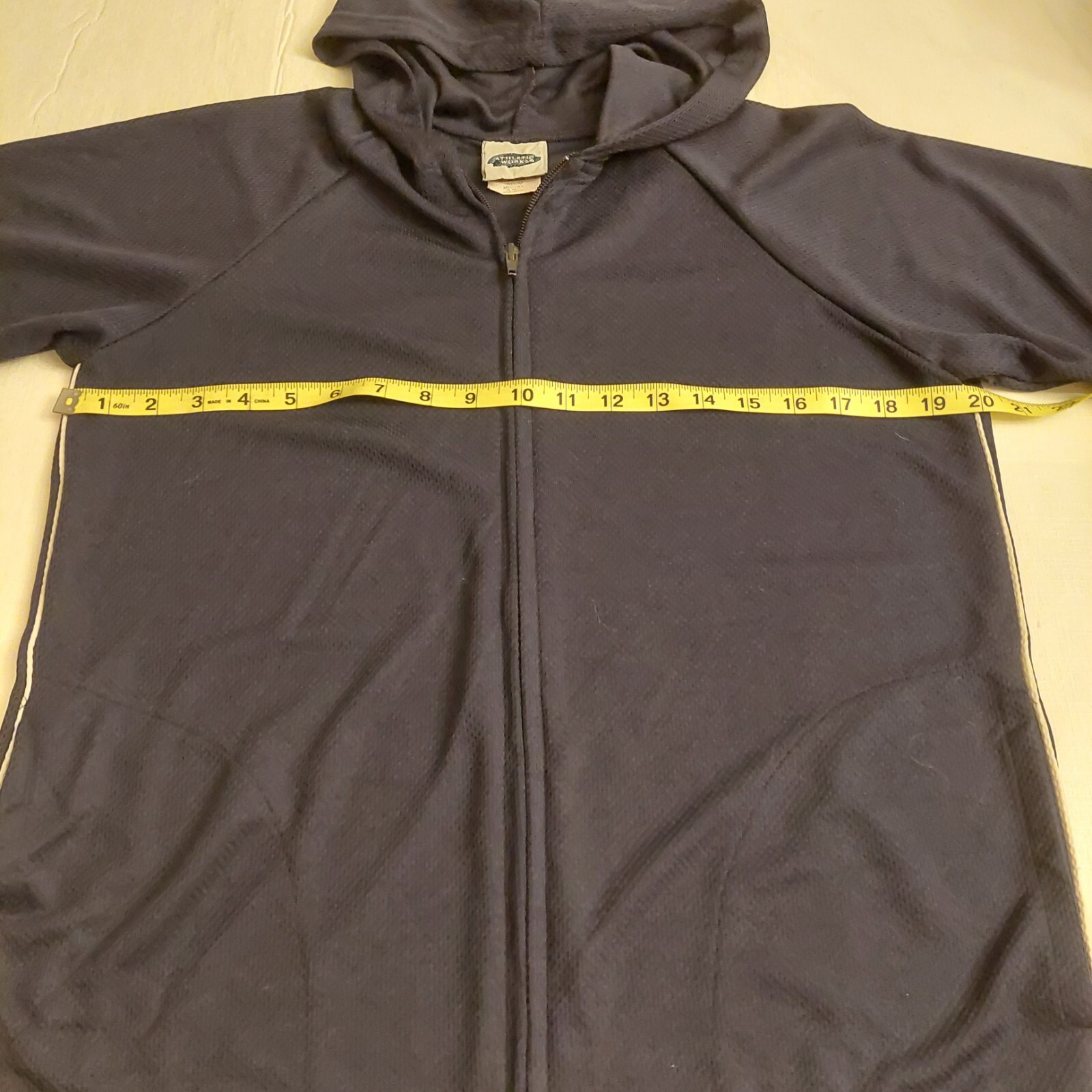 Athletic Works Dark Blue Breathable Full Zip Track Jacket Hoodie Activewear Sz M
