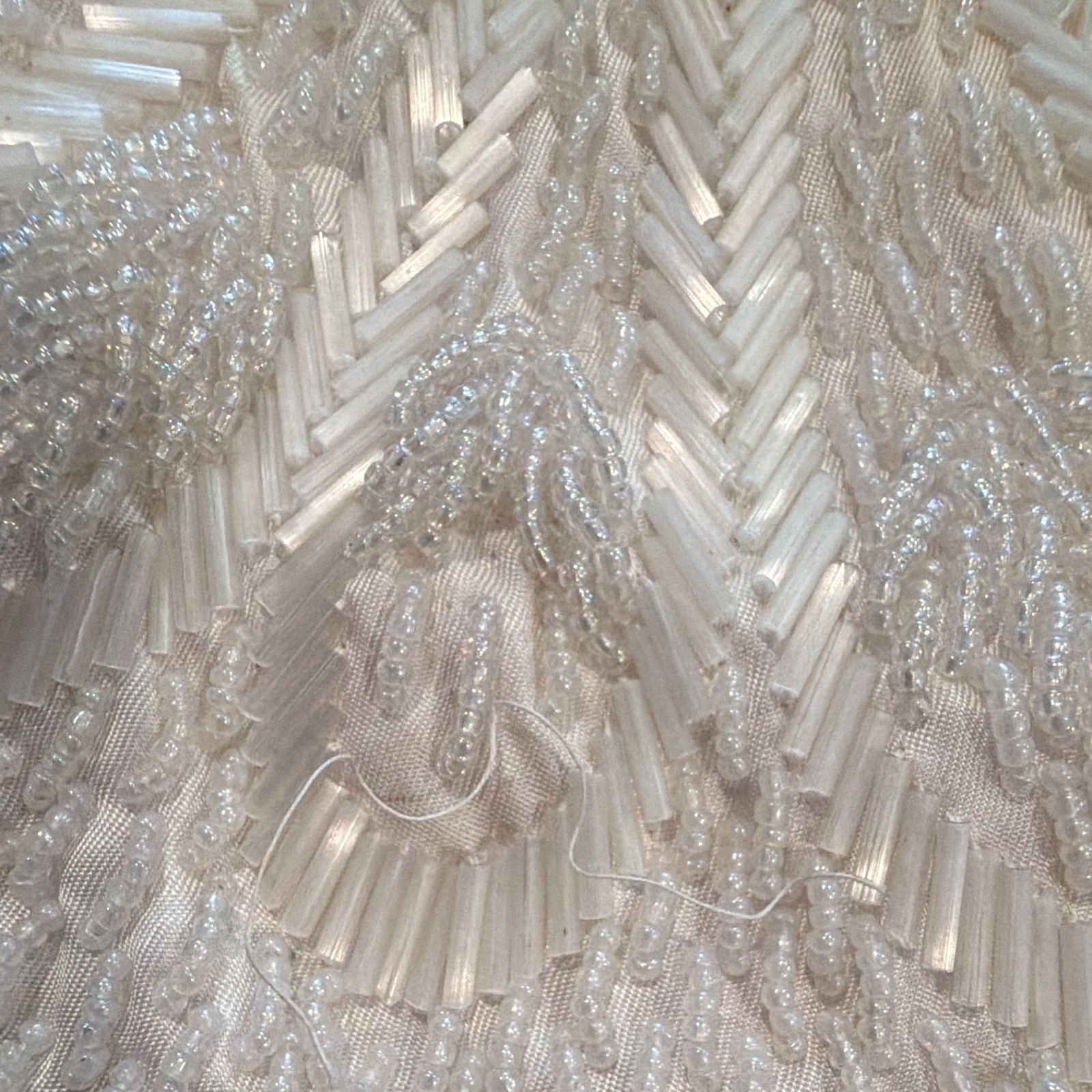 Vintage Regale Ltd. white beaded evening clutch / shoulder bag
