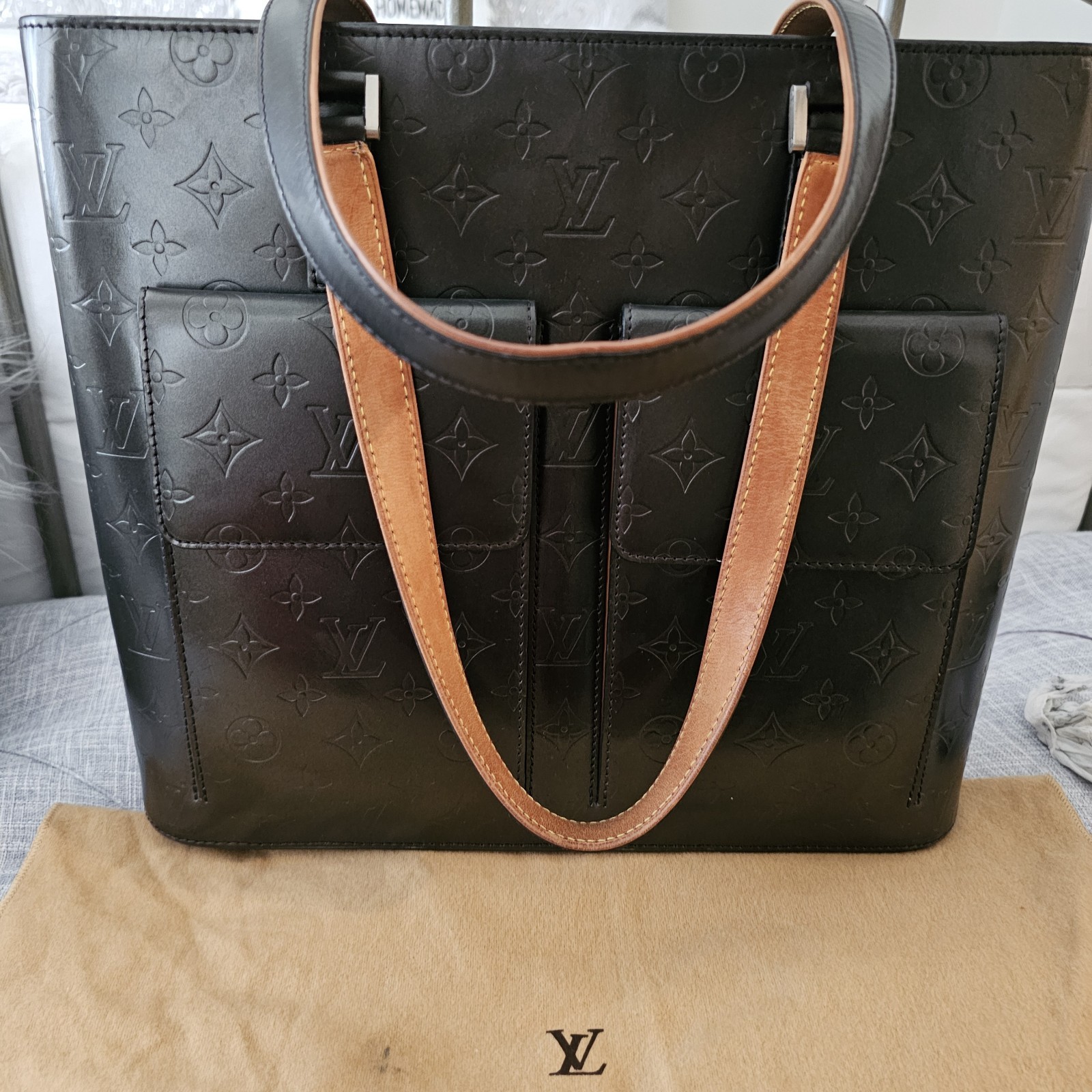 Louis Vuitton Monogram Mat Wilwood Tote Bag and Tri-fold Wallet
