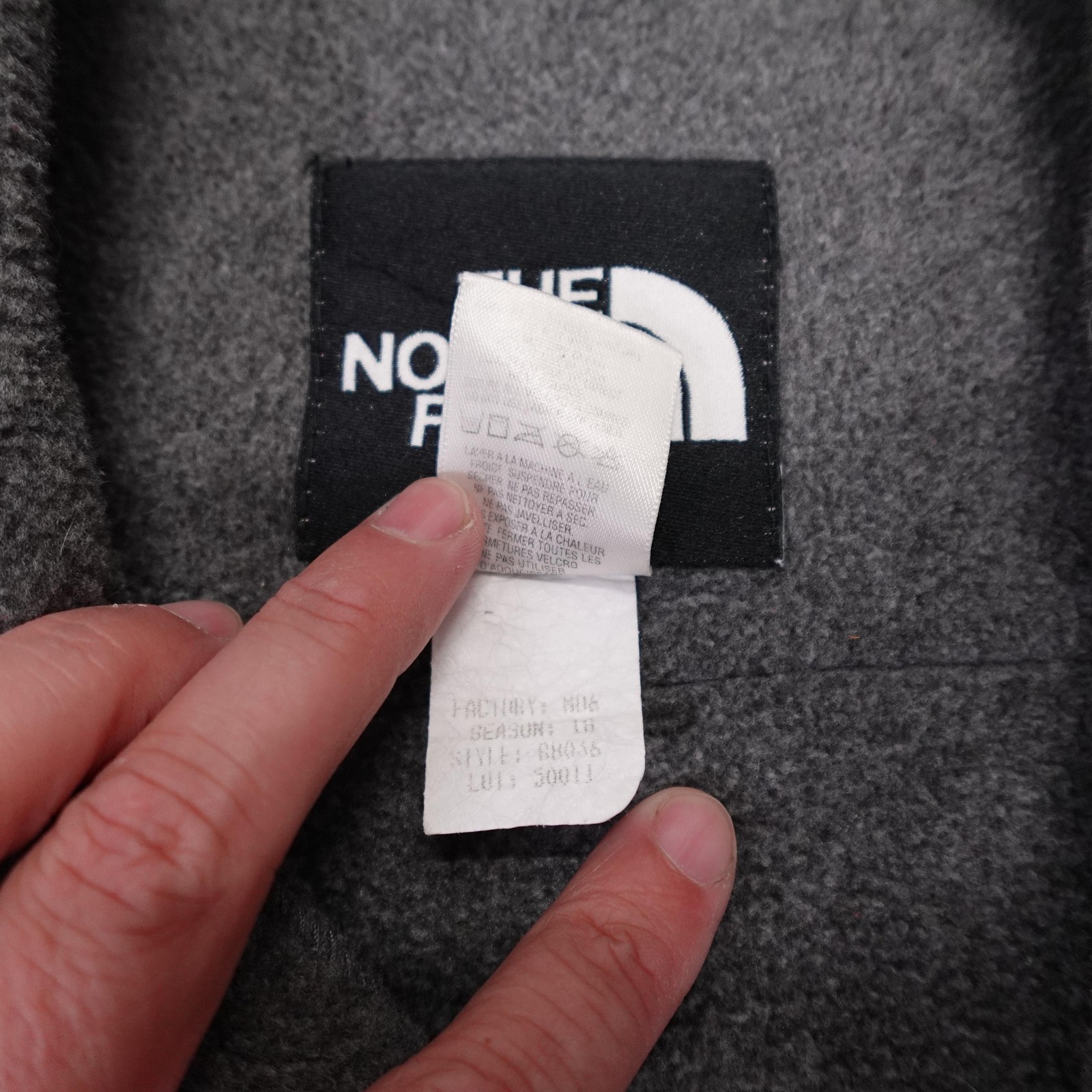 The North Face Jacket Mens Large Gray Black Denali Fleece Full Zip Pockets